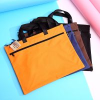 得力5840文件袋A4辦公用品拉鏈袋資料袋女士帆布手提包男士公文包