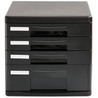 得力(deli)四層/五層桌面文件柜資料柜收納柜 黑色9772 9773