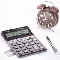 得力1557商務辦公計算器雙電源財務會計語音計算機12位大屏多功能