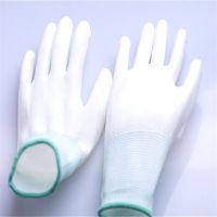 PU涂掌手套包郵防靜電白色手套化纖無塵手套涂勞保手套 PU手套 tg
