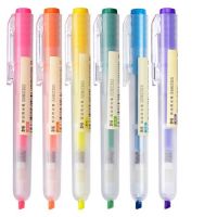 晨光(M&G)文具 按動單頭熒光筆 重點(diǎn)標(biāo)記筆 本味系列手賬手繪記號筆 AHM27301 按動熒光筆 開學(xué)