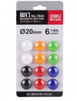 得力(deli) 7824磁釘 白板配件 固定磁扣 小磁鐵 20mm 磁粒