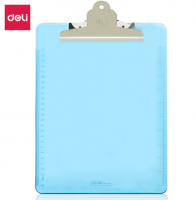得力(deli)A4透明書寫板夾 寫生便攜夾板 藍9252 蝴蝶夾