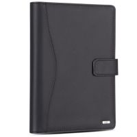 得力(deli)25K100張高檔款活頁筆記本子文具 商務辦公記事本辦公用品 黑色3164 活頁本 皮本