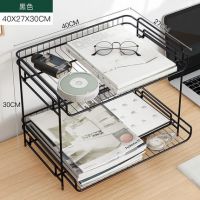 桌上書架鐵藝網紅ins風置物架金屬桌面簡易辦公室小型雜志整理架