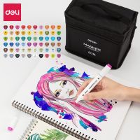 得力70807-30色 40色 60色 80色 布袋裝白色三角桿彩色馬克筆(混)(30色/袋) 開學(xué)