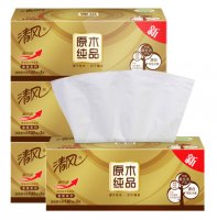 清風(fēng) B335J/B335J1三層原木純品金裝盒裝面紙-130抽 抽紙 盒裝抽紙