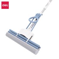 得力 LQ140膠棉拖把(滾輪式)(38cm)(藍色)(1把)LQ138 LQ139 海綿拖把 拖把