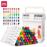 得力食品級馬克筆HM313-48_PP桶裝細三角桿食品級水性馬克筆 水彩筆 畫圖筆 彩筆 SC